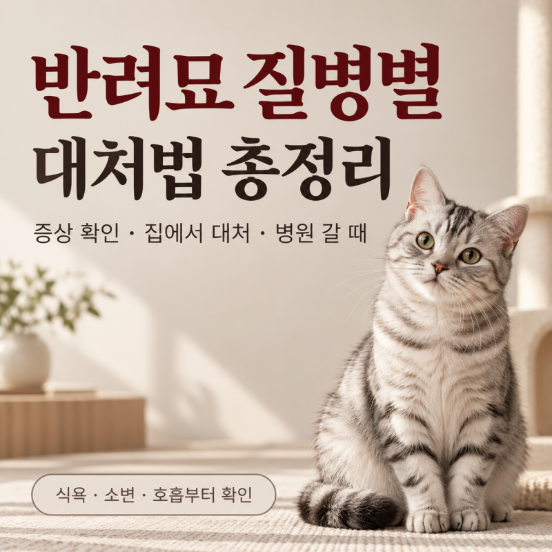 반려묘 질병별 대처법 총정리｜고양이 구토·방광염·신장병부터 응급 신호까지