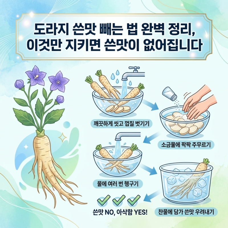도라지 쓴맛 빼는 법 완벽 정리, 이것만 지키면 쓴맛이 없어집니다