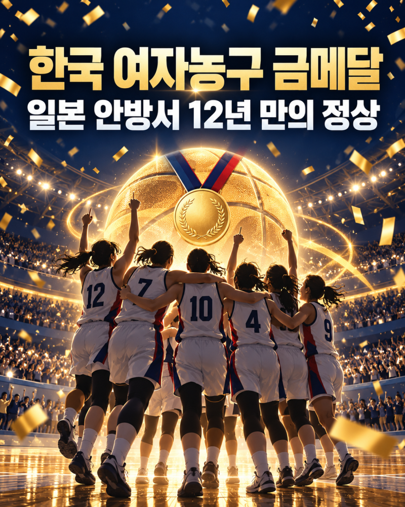 “19점 차가 2점 차로”…한국 여자농구, 일본 심장서 12년 만에 금메달