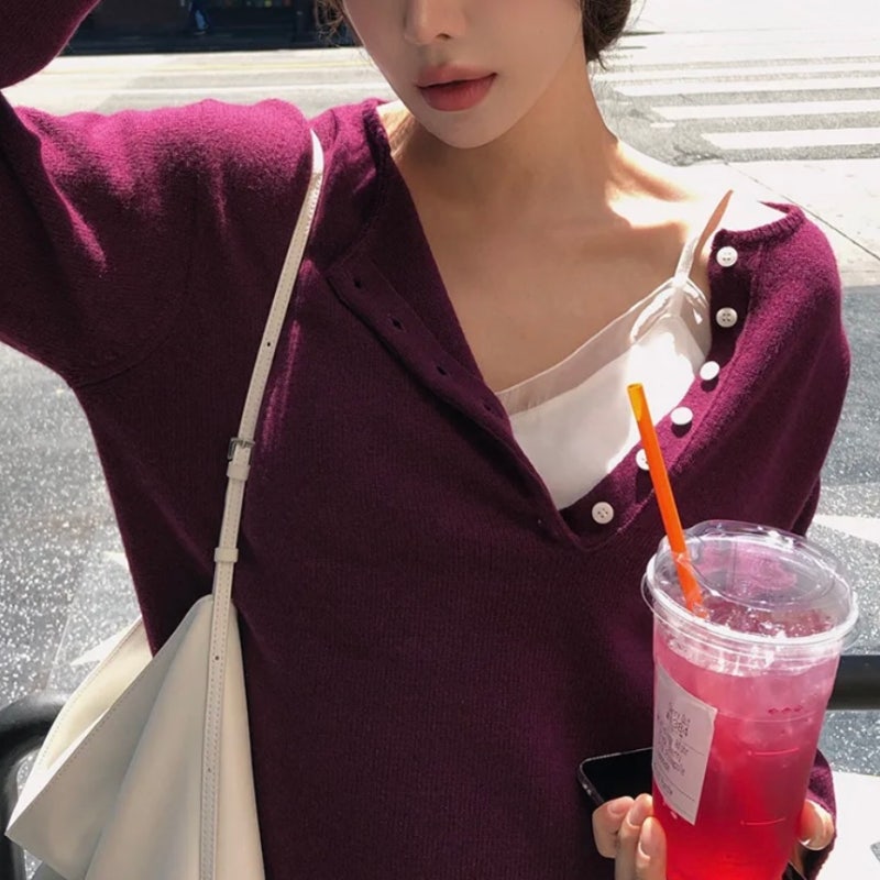 올가을 니트는 딱 이거 하나만! 얼굴 반쪽 돼 보인다는 여리핏 딥 브이넥 니트 큐레이션 + 코....