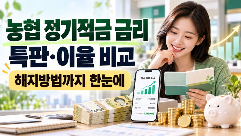 농협 정기적금 금리 얼마일까? 특판·이율 비교부터 중도해지 방법까지