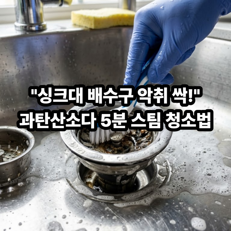싱크대 배수구 청소 배수구 과탄산소다 5분 만에 하수구 냄새 싹 사라진다고요?