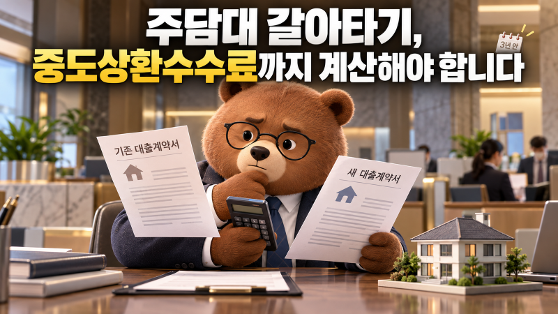 주담대 중도상환수수료 계산법｜3년 안에 갈아타면 대환대출이 이득일까