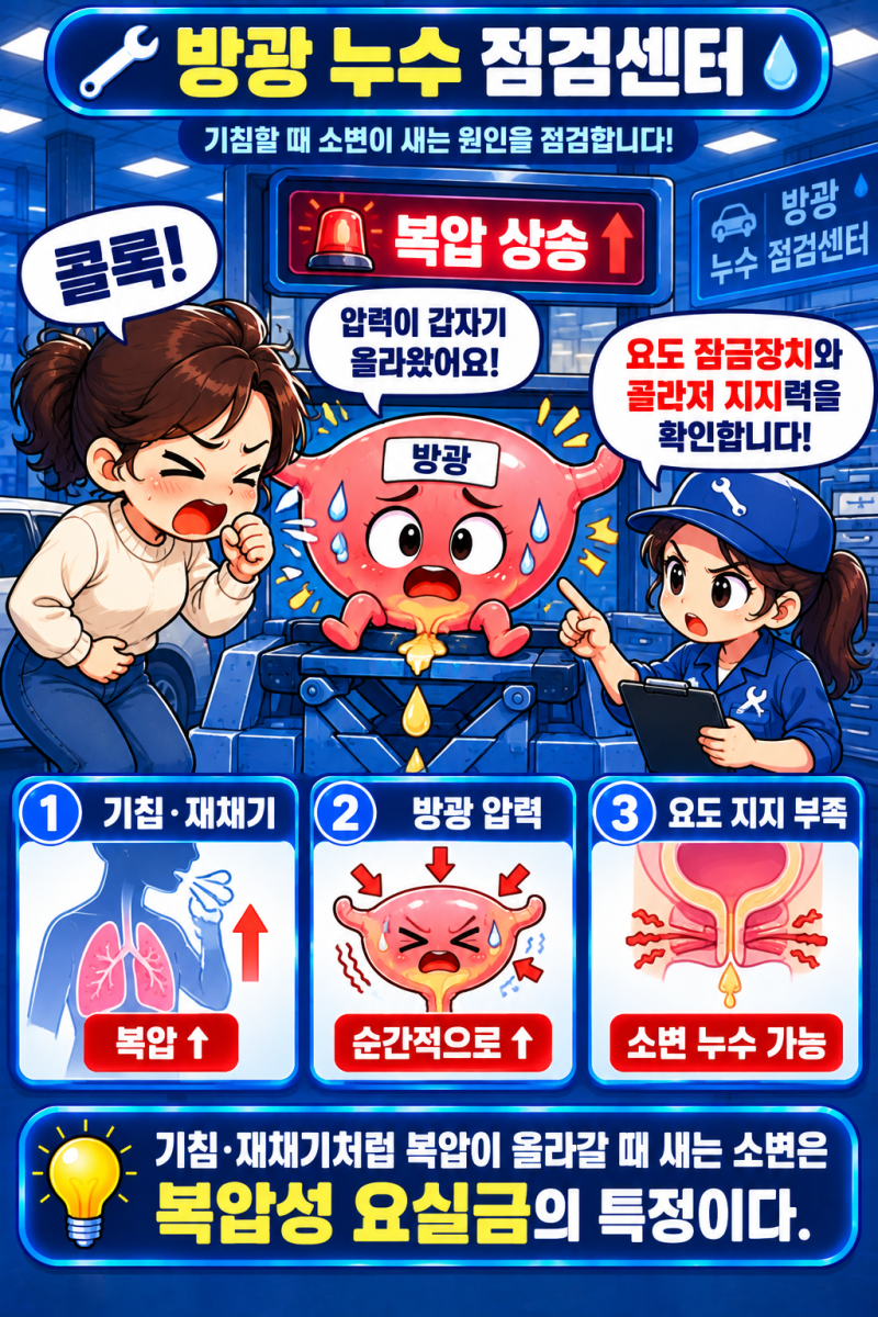기침할 때 소변이 새면 나이 탓일까? 복압성 요실금 원인과 운동