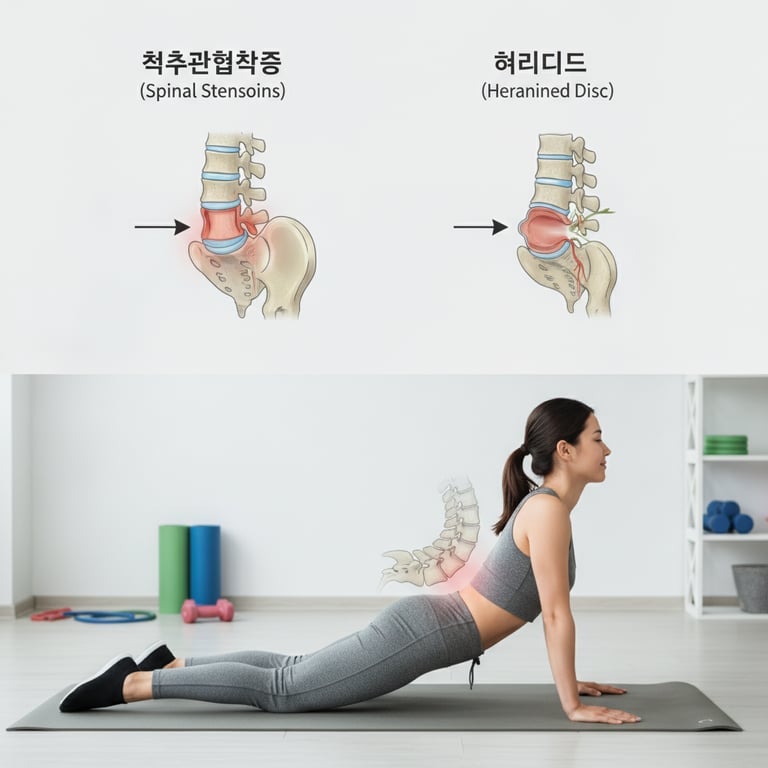 척추관협착증 증상과 운동법, 허리디스크와 헷갈리지 마세요