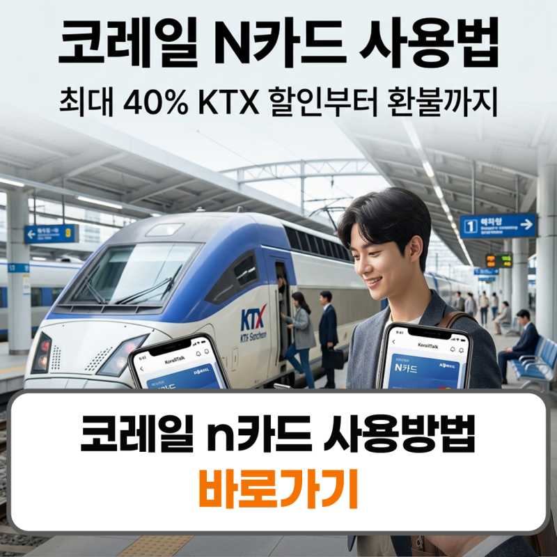 코레일 n카드 사용방법 할인률 환불 방법