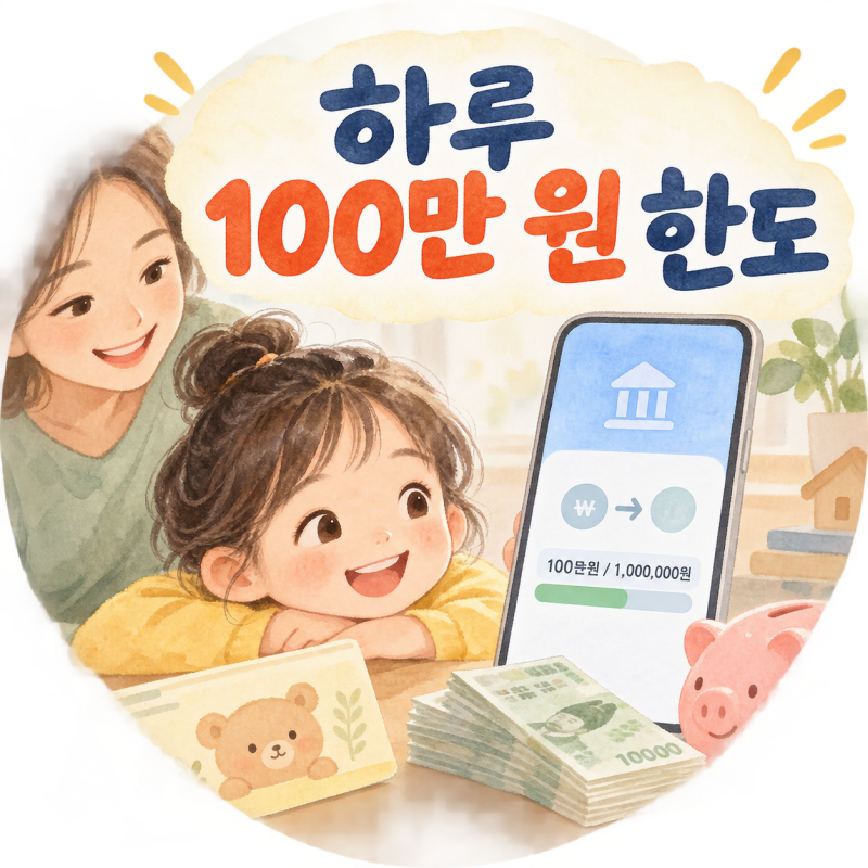 자녀통장 만들기, 개설하고 나면 알게 되는 하루 100만 원 한도