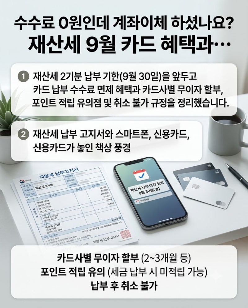 "수수료 0원인데 계좌이체 하셨나요" 재산세, 30일까지 나흘 남았습니다