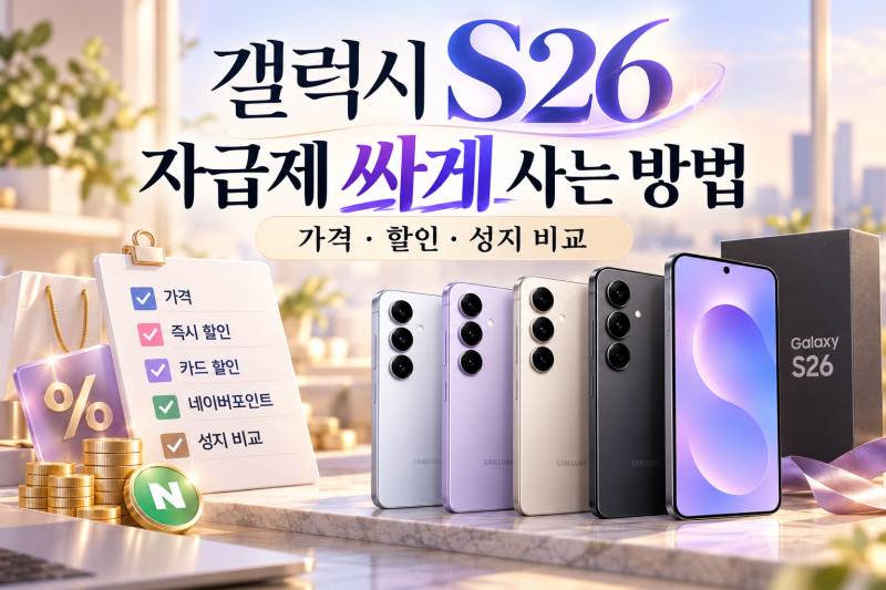갤럭시 S26 자급제 싸게 사는 방법, 가격 할인 성지 비교