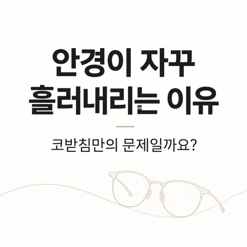 안경이 자꾸 흘러내리는 이유, 코받침만 조정하면 될까요?