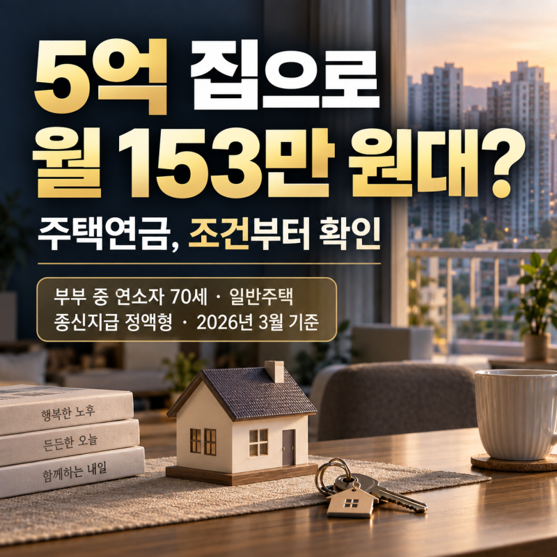 5억 집, 팔지 않고 월 153만 원대? 부모님 주택연금 가입 전 꼭 확인!!