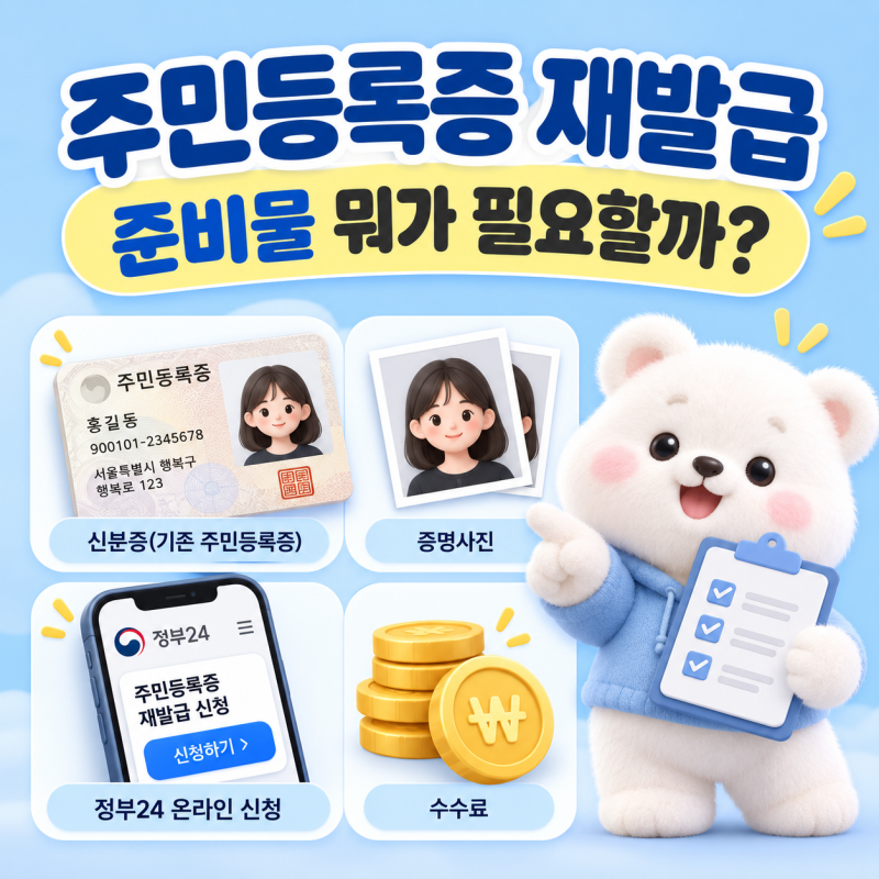 주민등록증 재발급 준비물 뭐가 필요할까? 사진·수수료·온라인 신청 정리