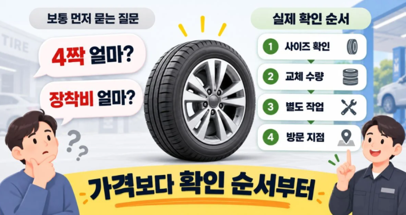 "타이어 교체 공임비 얼마예요?" 1짝 2짝 4짝 바꾸면 비용 얼마나 들까