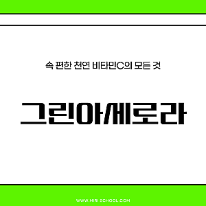천연 그린아세로라 효능 성분 먹는법 부작용 총정리