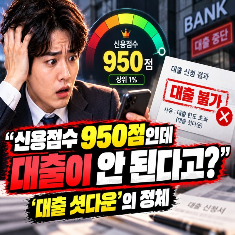 “신용점수 950점인데 대출이 안 된다고?”… ‘대출 셧다운’의 정체