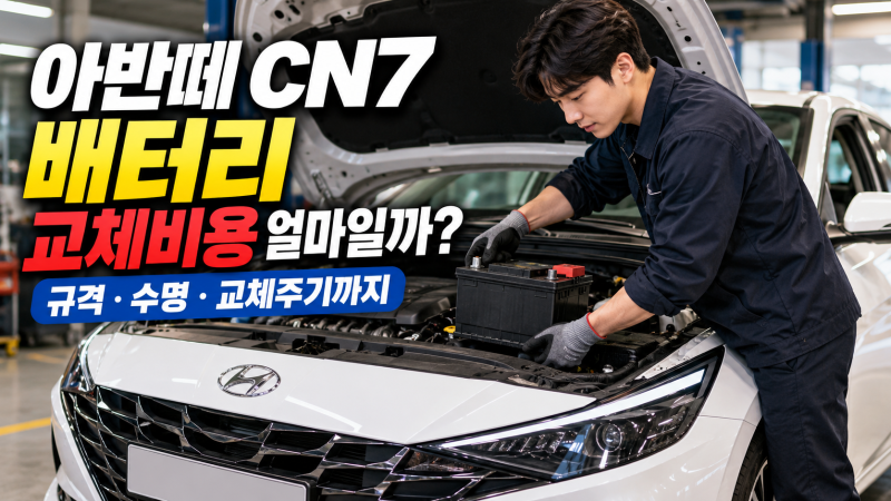 아반떼 CN7 배터리 교체비용 얼마일까? 규격·수명·교체주기까지