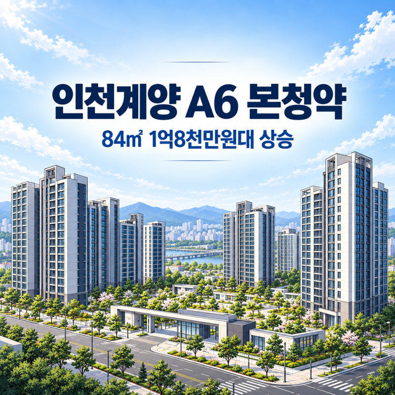“84㎡가 1억8천 더 비싸졌다고?” 인천계양 A6 본청약에서 벌어진 일