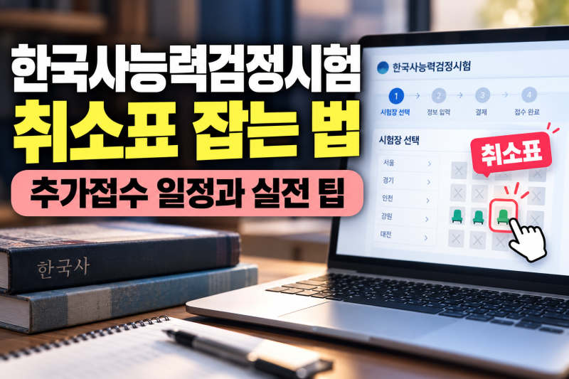 한국사능력검정시험 취소표 잡는 법: 추가접수 일정과 실전 팁