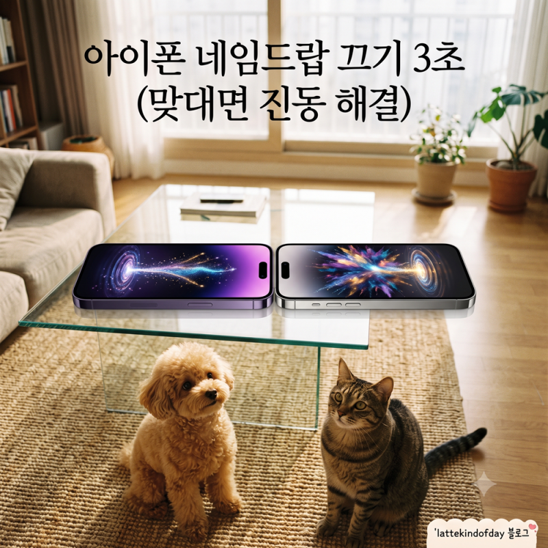 아이폰 네임드랍 끄기 3초 (맞대면 진동 해결)