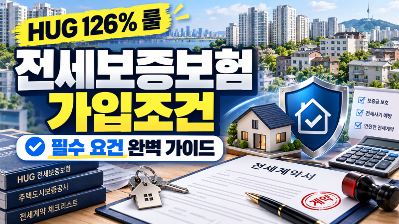 전세보증보험 가입조건 총정리, HUG 126% 룰과 필수 요건 완벽 가이드
