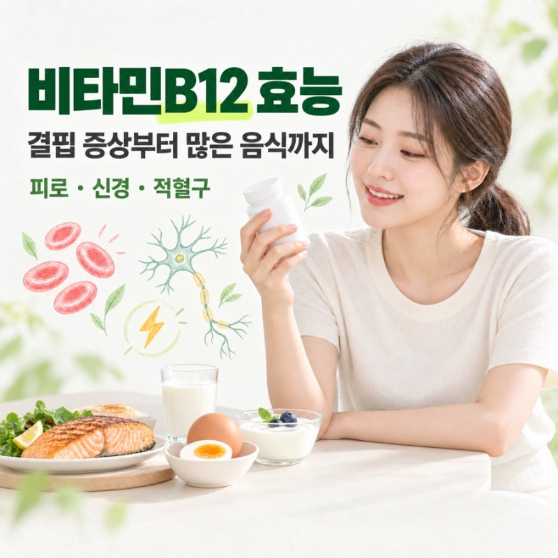 비타민B12 효능 총정리｜결핍 증상·많은 음식·하루 권장량까지