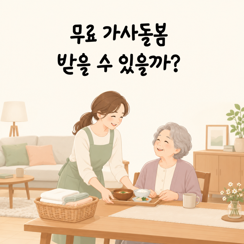 무료 가사돌봄 받을 수 있을까? 청소·식사·돌봄 지원 대상 총정리