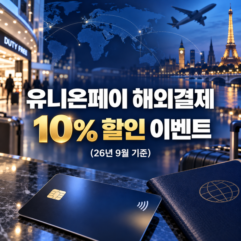 [26년 9월] 카드사별 유니온페이 해외결제 10% 할인 정보