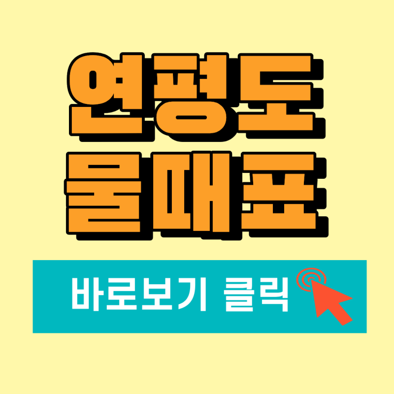 연평도 물때표 보는법 꽃게 해루질 낚시 장소