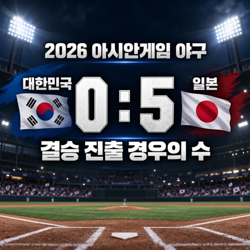 아시안게임 야구 슈퍼라운드 경우의 수 일본전 패배 후 결승 진출 조건