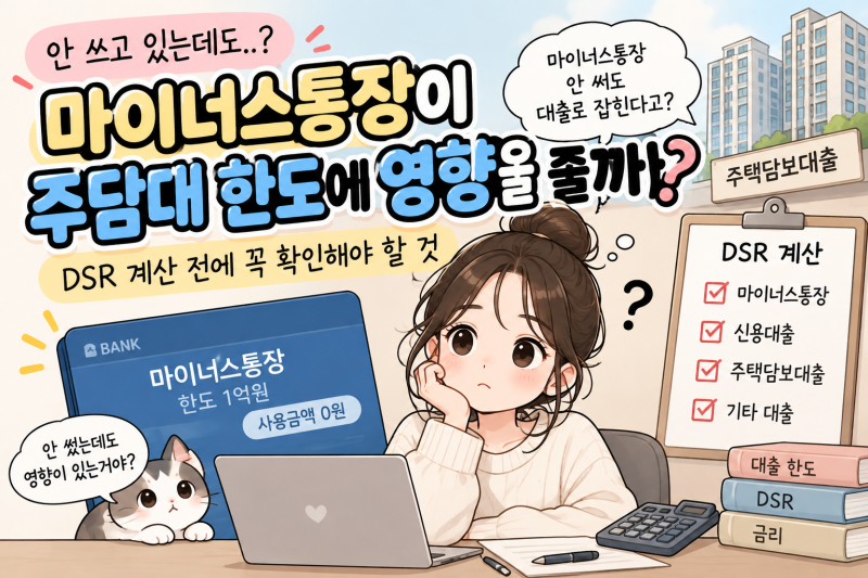주담대 받을 때 마이너스통장 영향은? 안 써도 DSR에 잡힐까