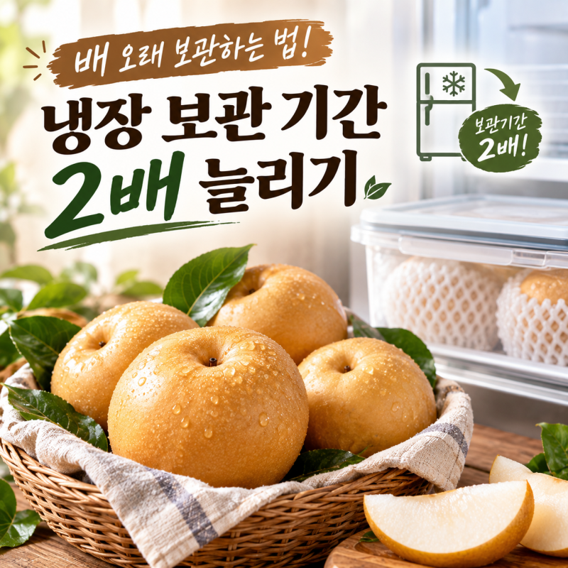 배 오래 보관하는 법 냉장 보관 기간 신선도 유지 꿀팁