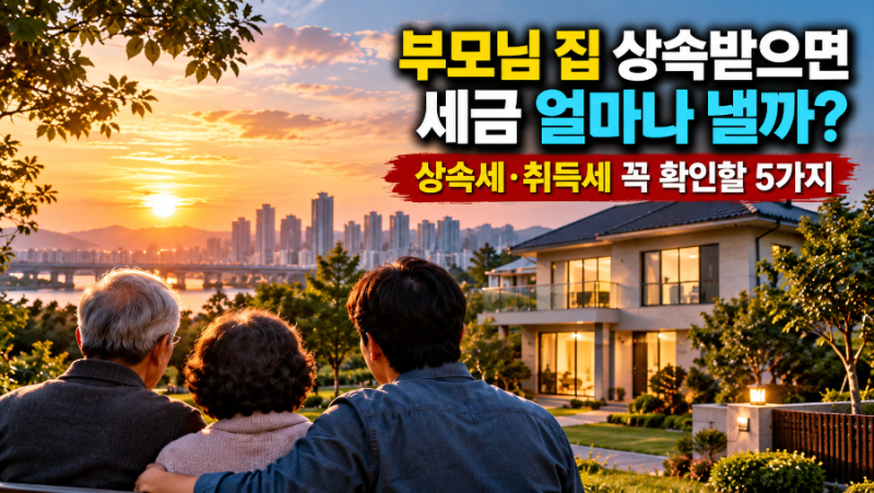 부모님 집 상속받으면 세금 얼마나 낼까?｜상속세·취득세 꼭 확인할 5가지