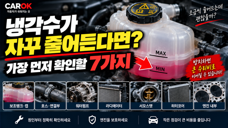 냉각수가 자꾸 줄어든다면? 가장 먼저 확인할 7가지