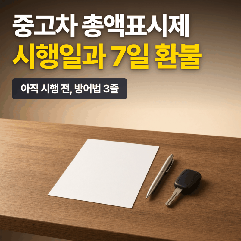 중고차 총액표시제 시행일과 7일 환불 조건