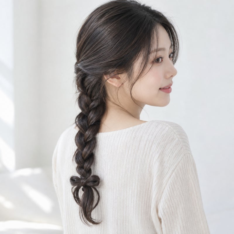 가닥으로 만드는 하트 리본머리 예쁘기 묶기와 지네머리땋는법