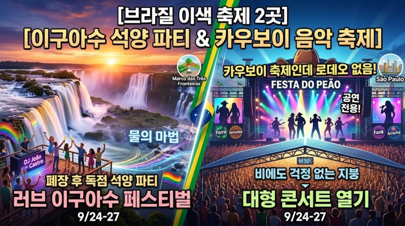 [브라질 축제] 폐장 후 이구아수 폭포에서 열린 석양 파티…브라질 이색 축제 2곳