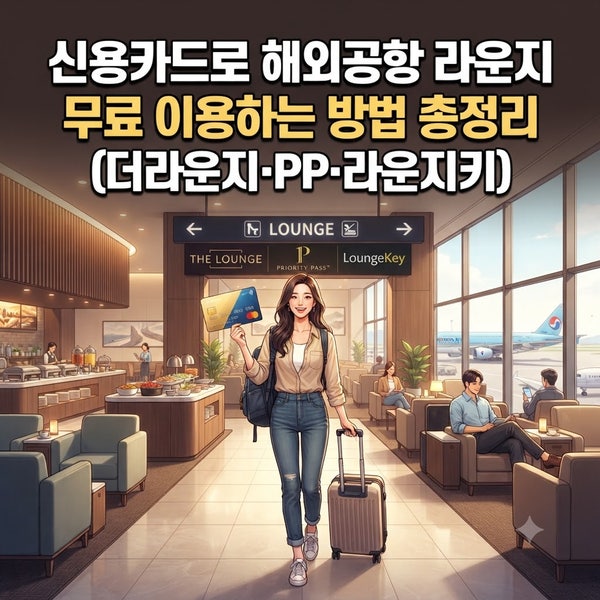 신용카드로 해외공항 라운지 무료 이용하는 방법 총정리 (더라운지·PP·라운지키)