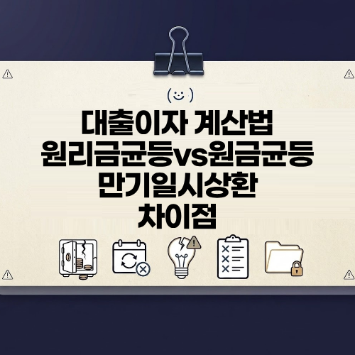 대출 이자 계산법 원리금균등상환 뜻 원금균등상환 만기일시 차이점