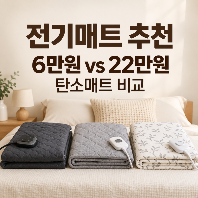 전기매트 추천｜6만원 vs 22만원 탄소매트, 경동나비엔·대성·보국 탄소매트 비교