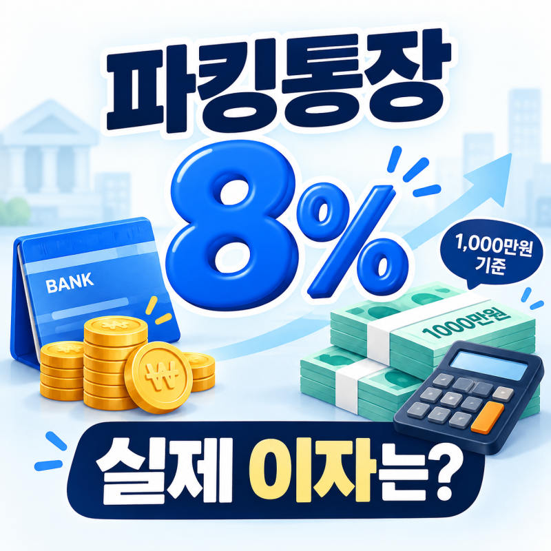 파킹통장 금리 8%인데 1,000만원 넣으면 80만원? 실제 이자는 다릅니다