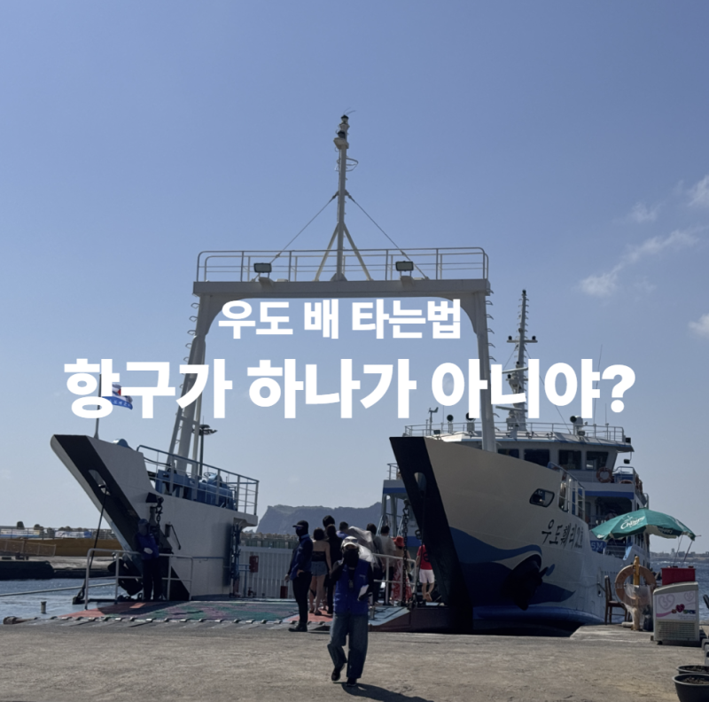 우도 배 타는 법 - 성산항 배시간 요금 준비물, 천진항·하우목동항 차이