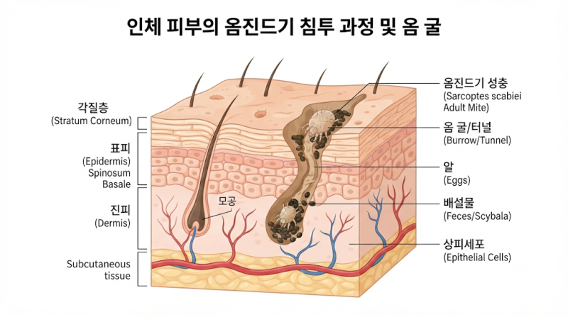 옴 증상 초기 신호는? 밤에 심한 가려움과 옴진드기 전염