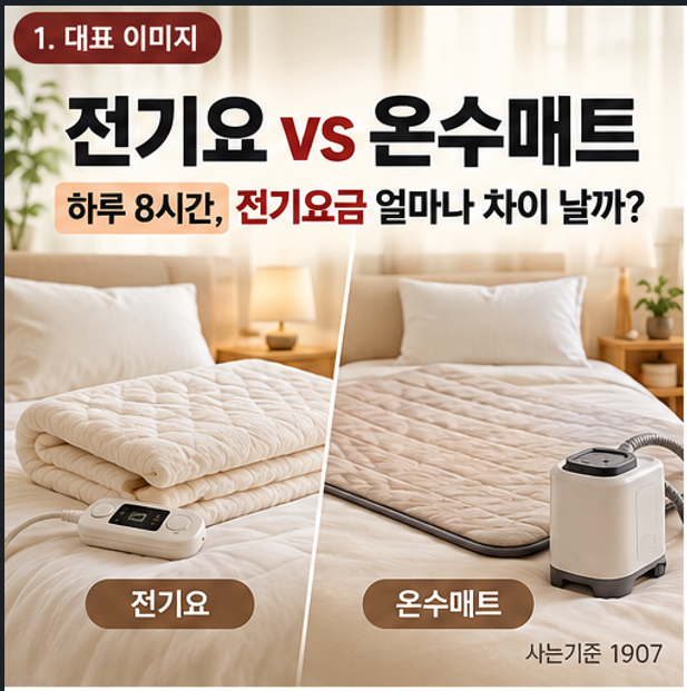 온수매트 vs 전기요, 하루 8시간 잤을 뿐인데 고지서 차이가 이 정도?