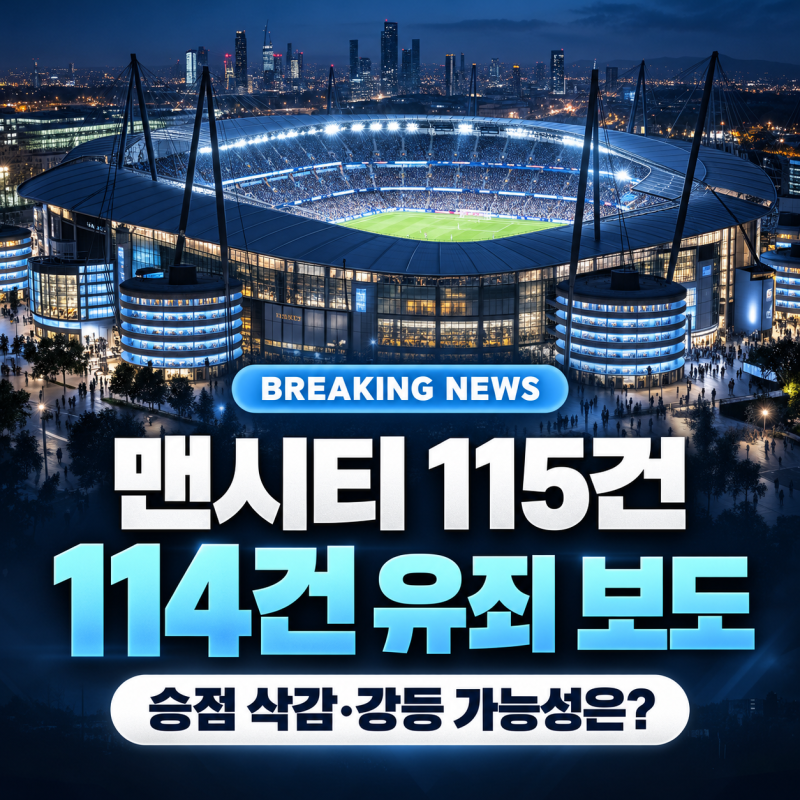 맨시티 115건 중 114건 유죄 보도 승점 삭감 강등 가능성은