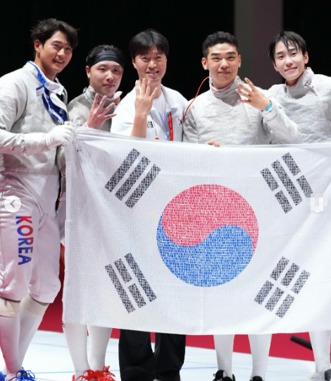 "41대44 뒤지다 4연속 득점" 오상욱 부상 이겨내고 사브르 금메달