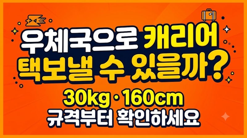 우체국으로 캐리어 택배 보낼 수 있을까? 30kg·160cm 규격부터 확인하세요