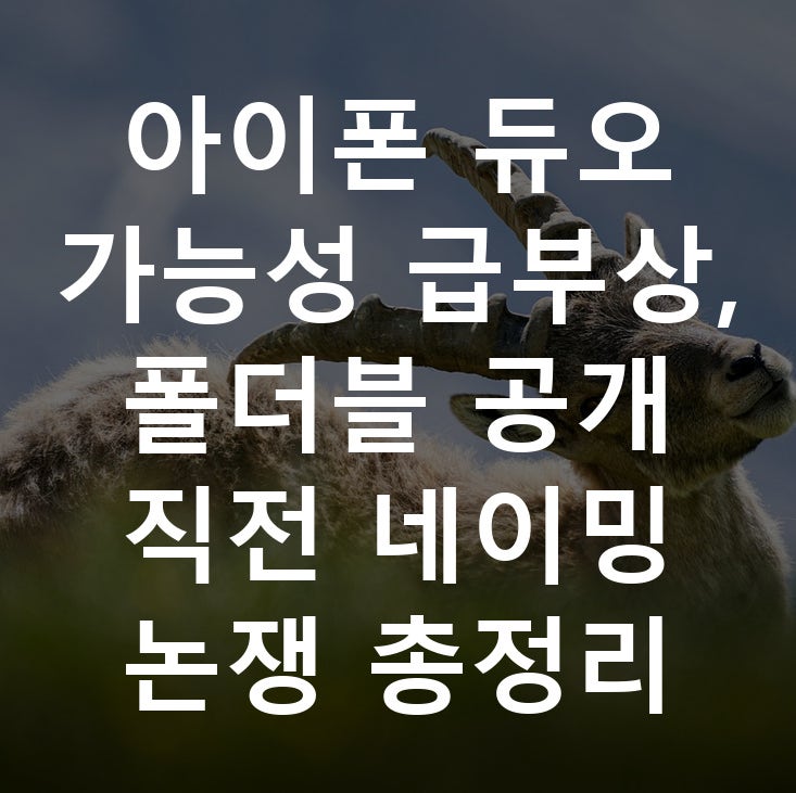 아이폰 듀오 가능성 급부상, 폴더블 공개 직전 네이밍 논쟁 총정리