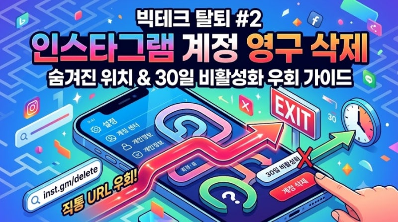 인스타그램 계정 영구 삭제 및 일시 비활성화 최신 방법