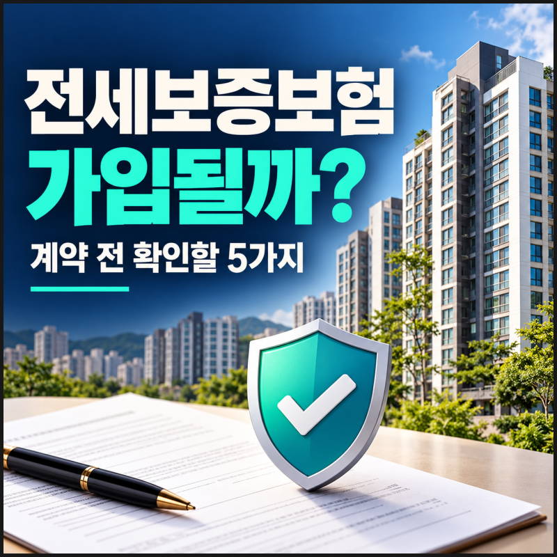 전세 보증보험 가입 조건. 계약 전에 꼭 확인해야 할 5가지