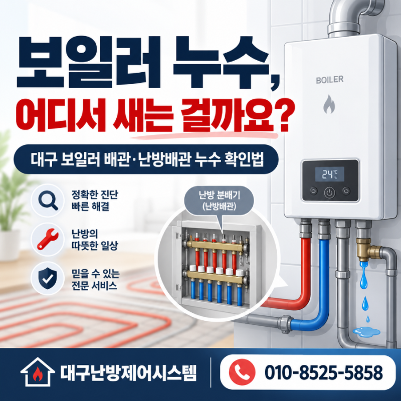보일러 누수, 어디서 새는 걸까요? 【대구 보일러 배관·난방배관 누수 확인법】